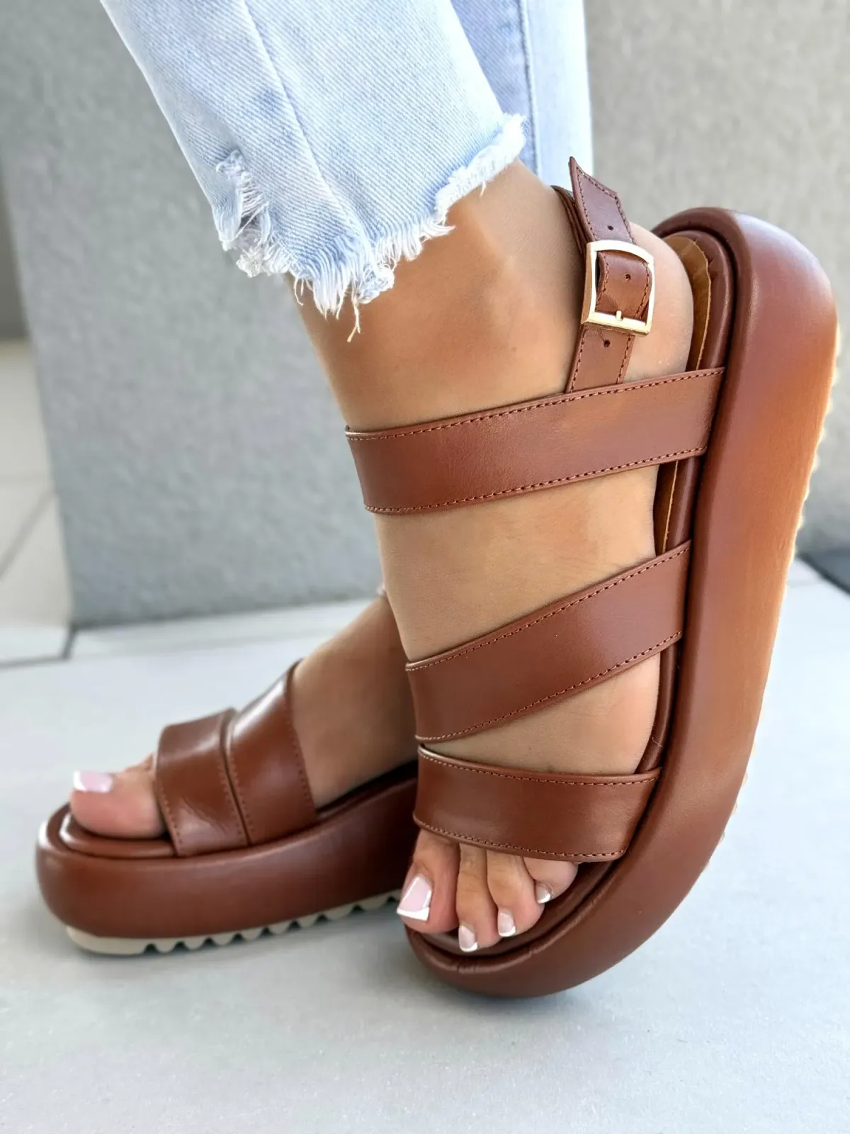 Sandałki damskie OLEKSY ze skóry naturalnej Polskiej produkcji