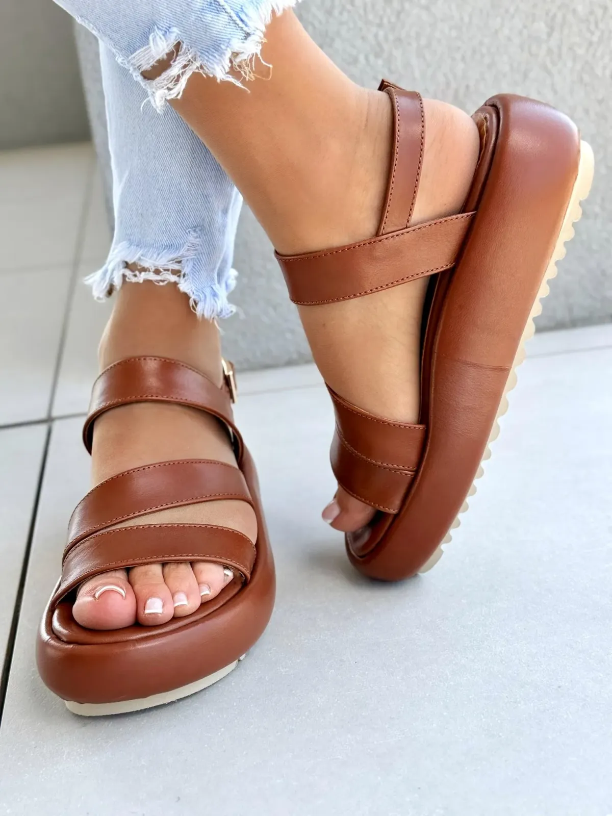 Sandałki damskie OLEKSY ze skóry naturalnej Polskiej produkcji