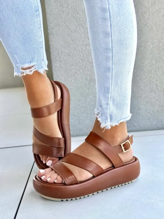 Sandałki damskie OLEKSY ze skóry naturalnej Polskiej produkcji