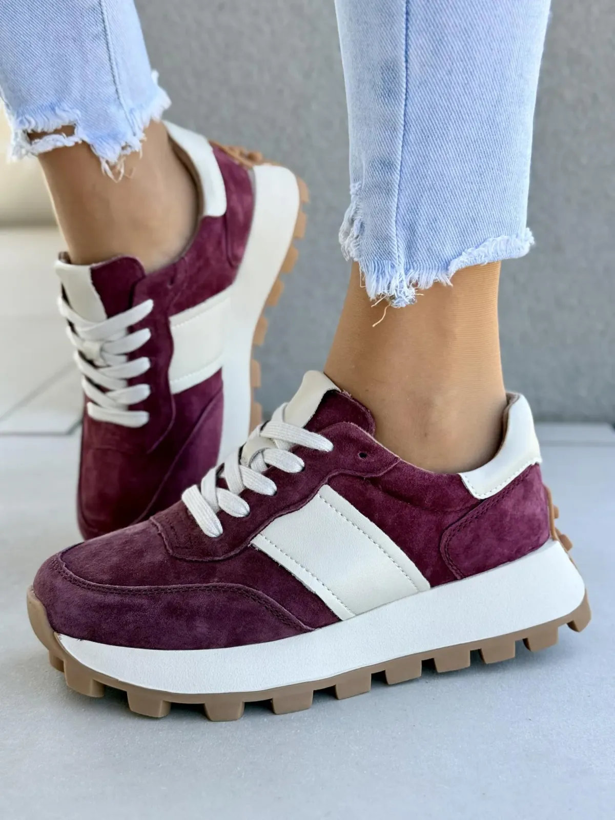 Sneakersy damskie ze skóry naturalnej