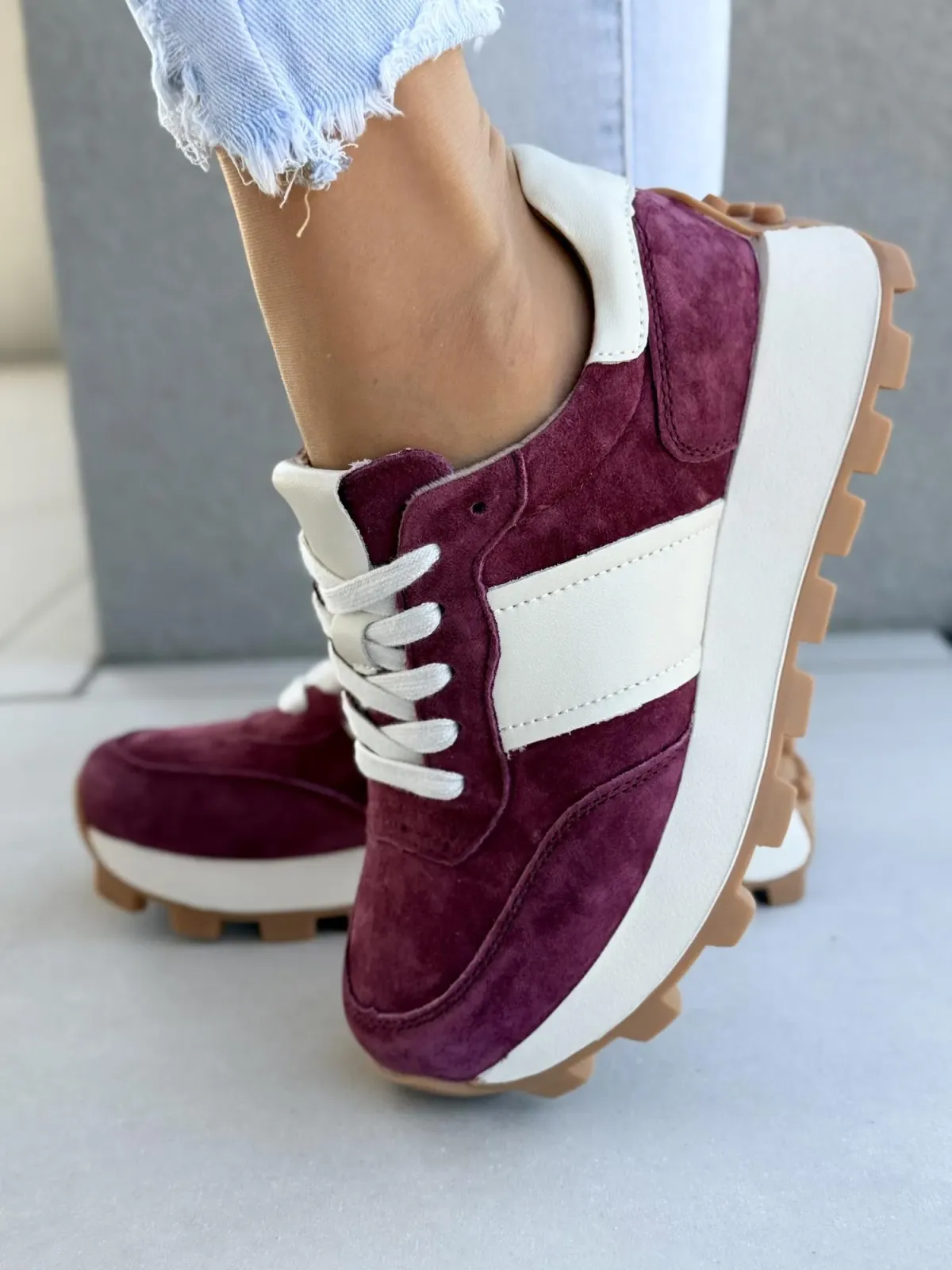 Sneakersy damskie ze skóry naturalnej