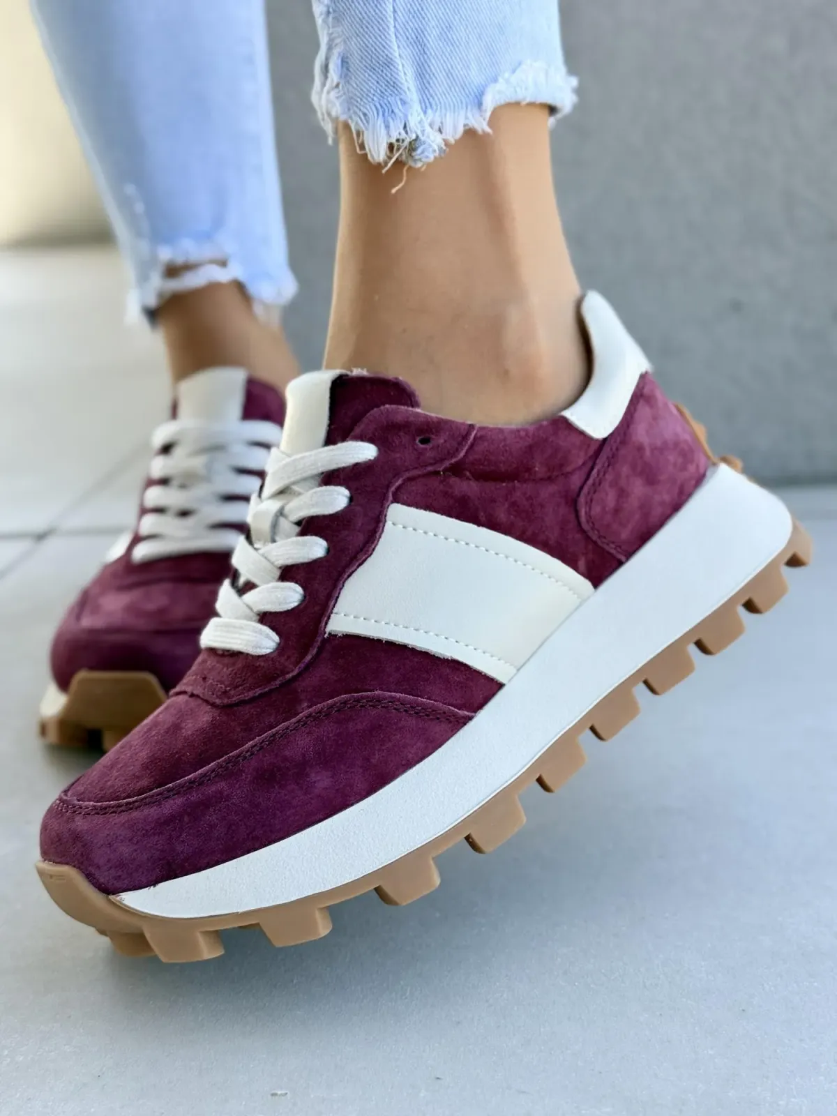 Sneakersy damskie ze skóry naturalnej