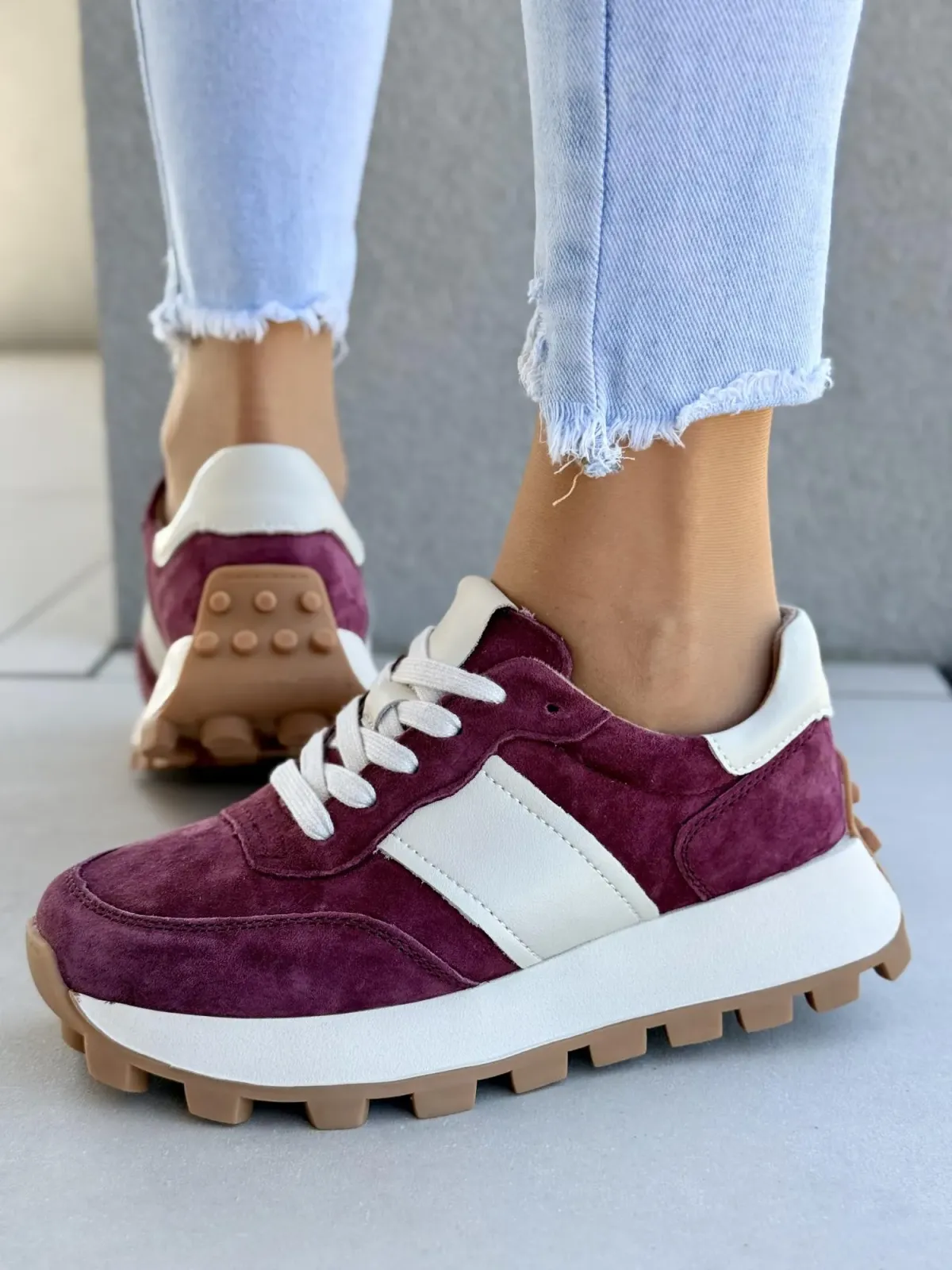 Sneakersy damskie ze skóry naturalnej