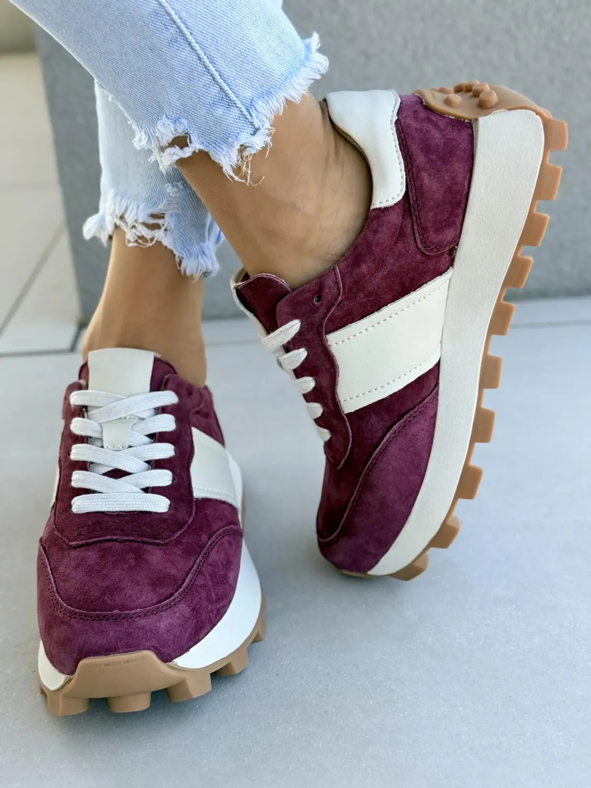 Sneakersy damskie ze skóry naturalnej