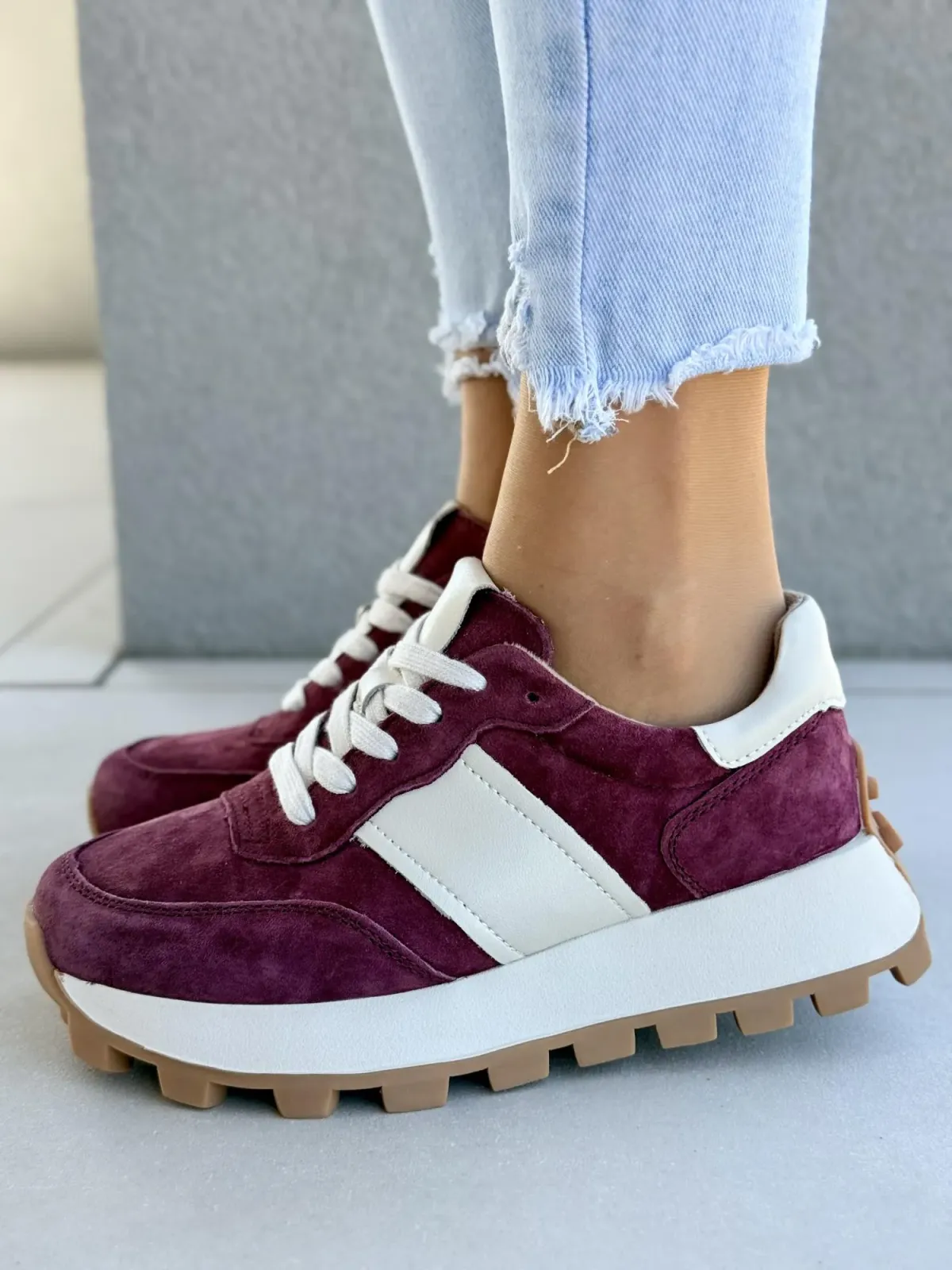 Sneakersy damskie ze skóry naturalnej