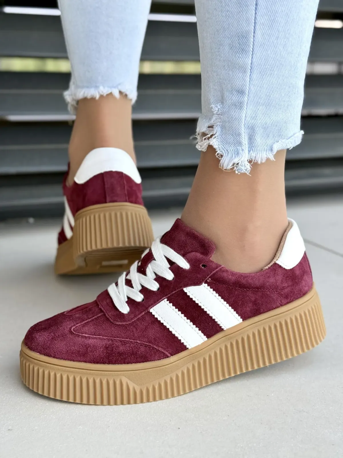 Sneakersy damskie ze skóry naturalnej