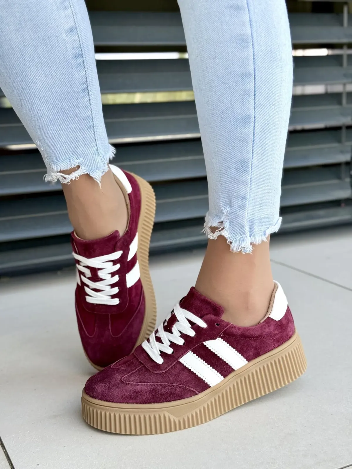 Sneakersy damskie ze skóry naturalnej