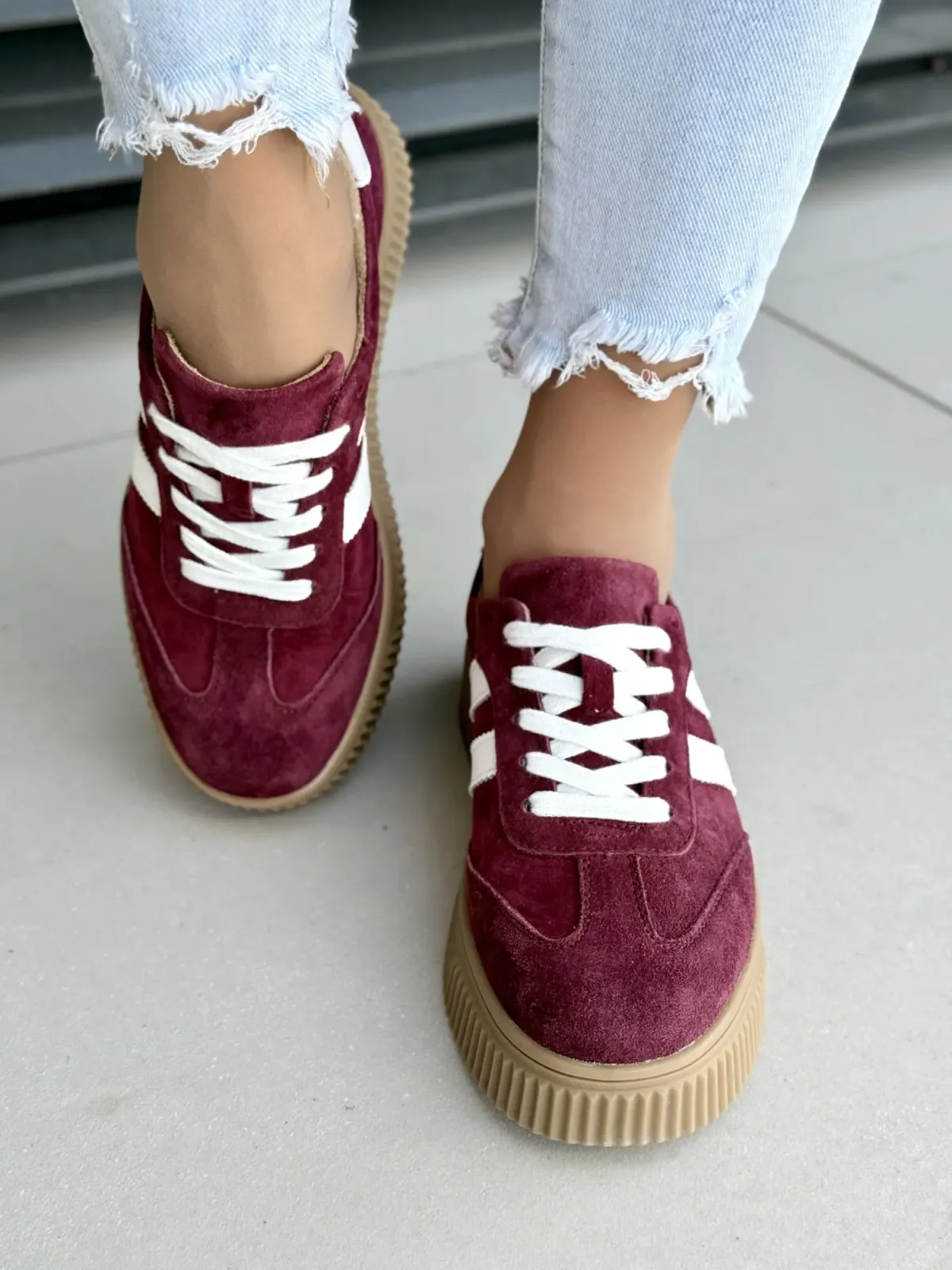 Sneakersy damskie ze skóry naturalnej