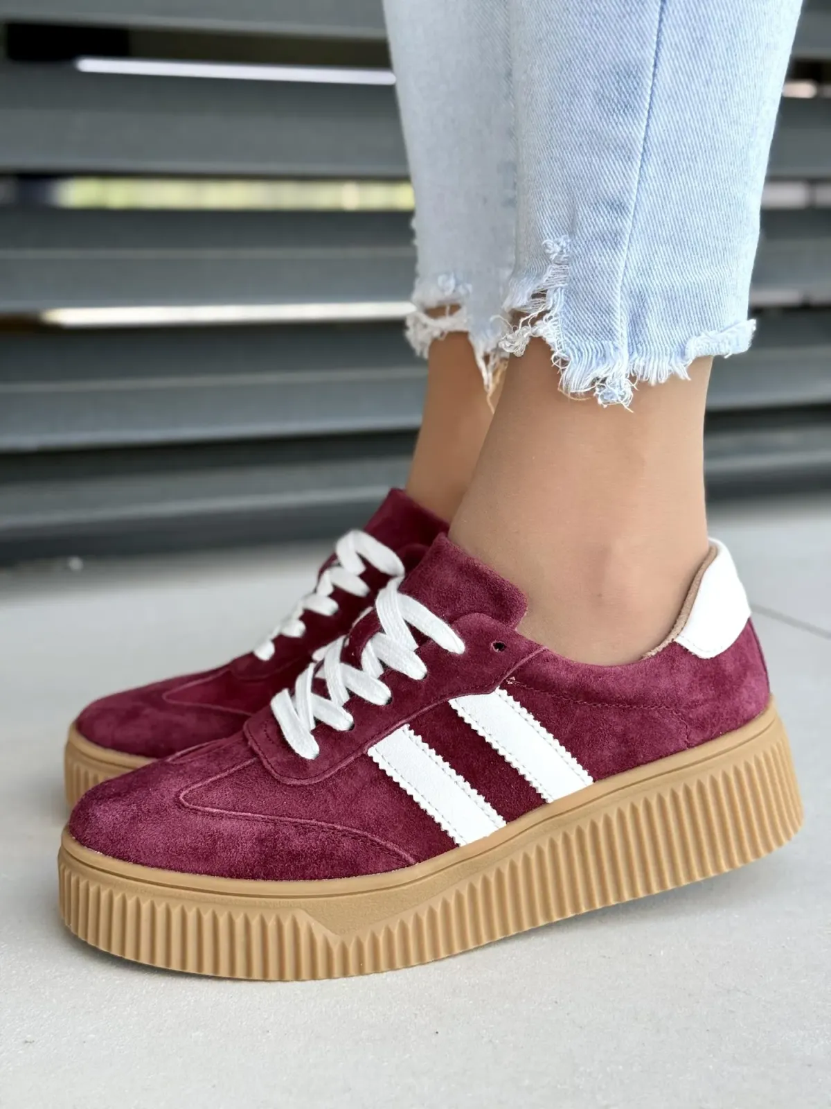 Sneakersy damskie ze skóry naturalnej