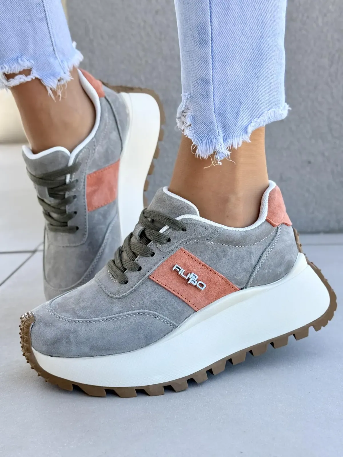 Sneakersy damskie ze skóry naturalnej