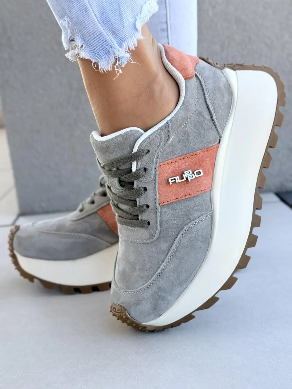 Sneakersy damskie ze skóry naturalnej