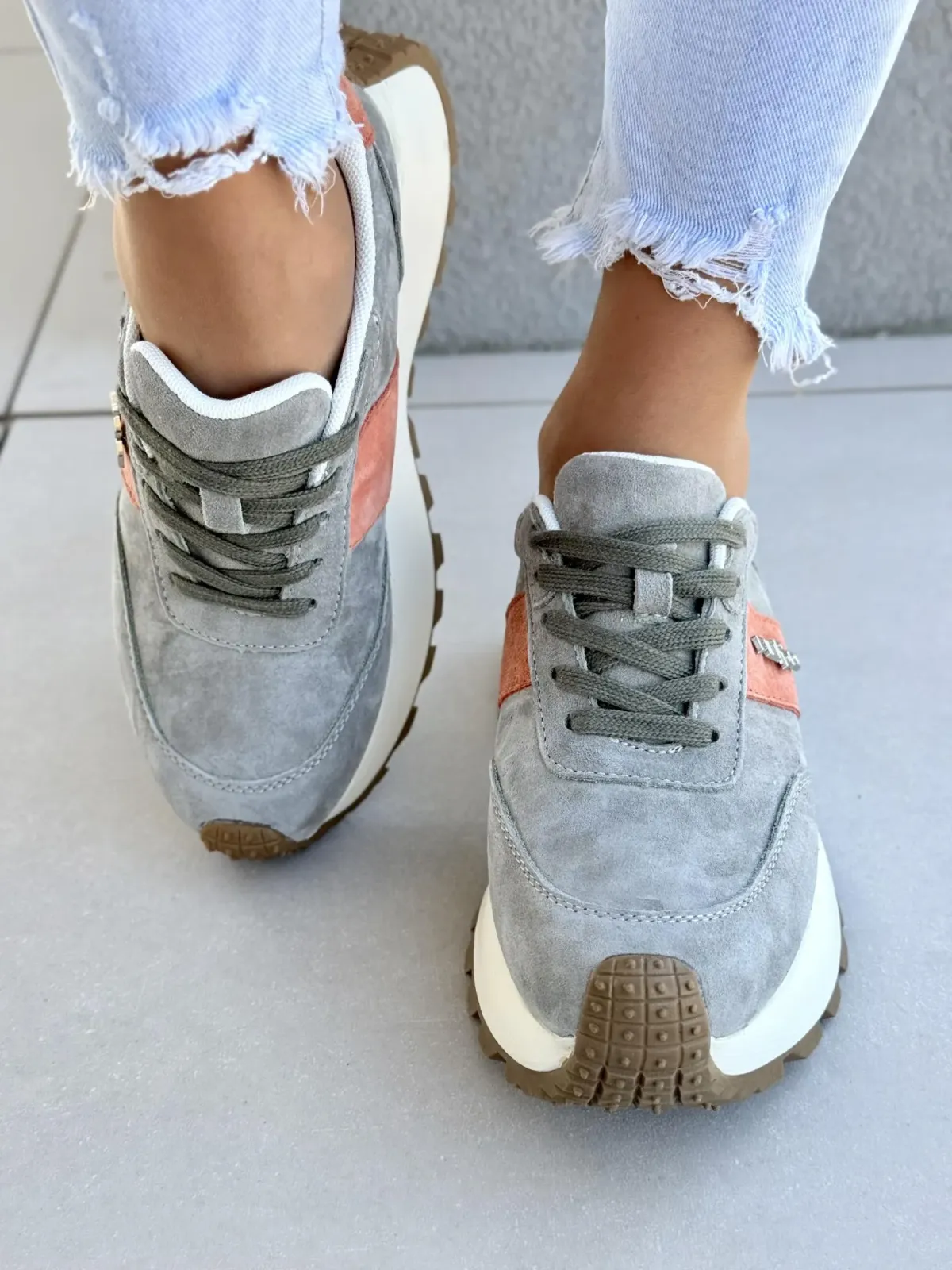 Sneakersy damskie ze skóry naturalnej