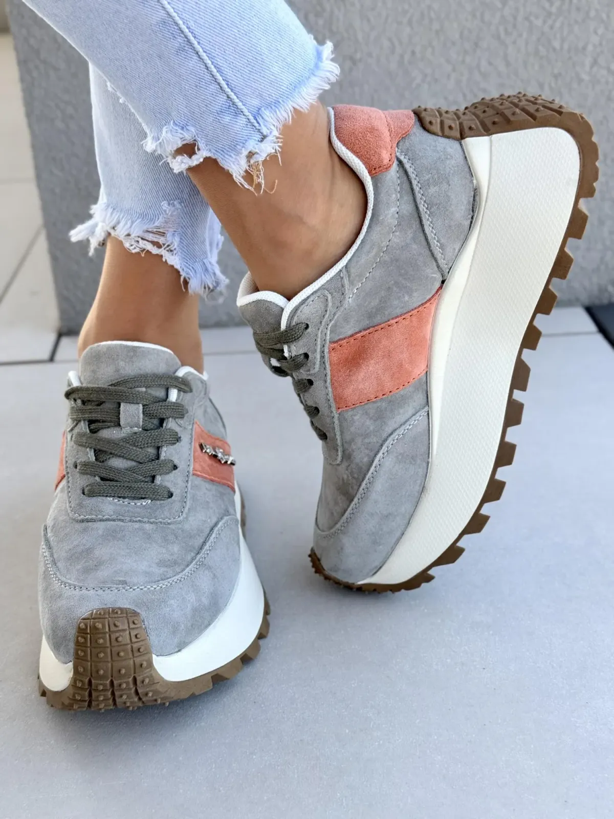 Sneakersy damskie ze skóry naturalnej