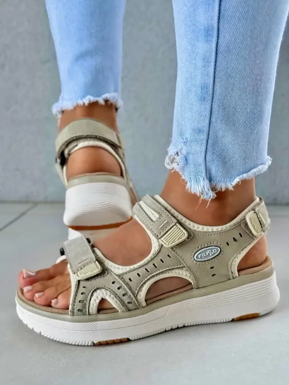 Sandały damskie ze skóry naturalnej