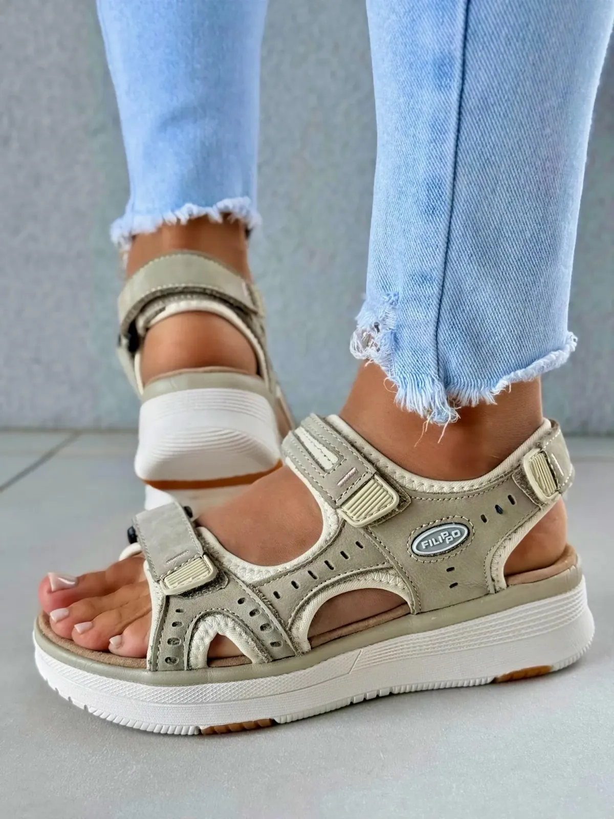 Sandały damskie ze skóry naturalnej