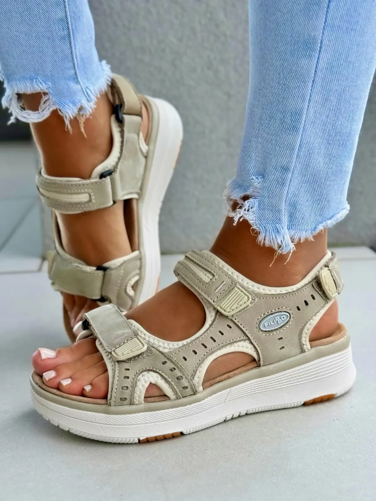 Sandały damskie ze skóry naturalnej