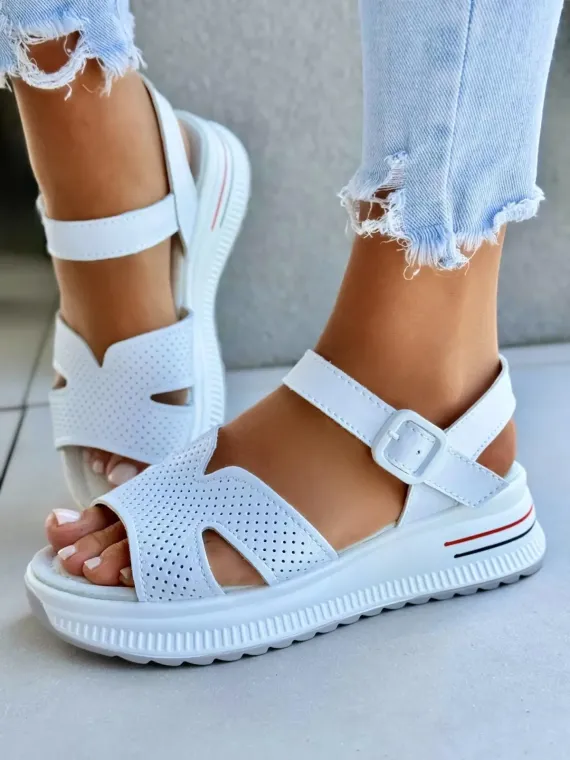 Sandałki damskie ze skóry naturalnej