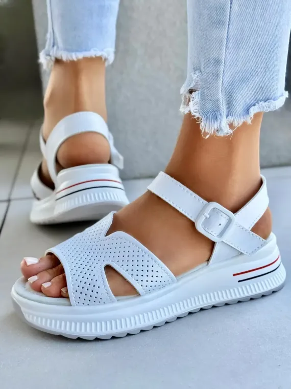 Sandałki damskie ze skóry naturalnej