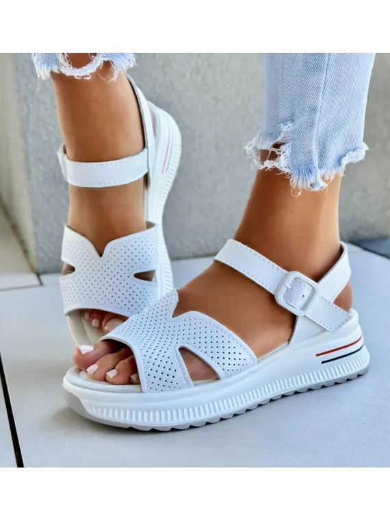 Sandałki damskie ze skóry naturalnej