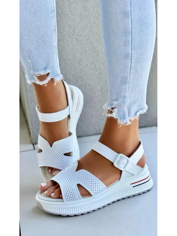 Sandałki damskie ze skóry naturalnej