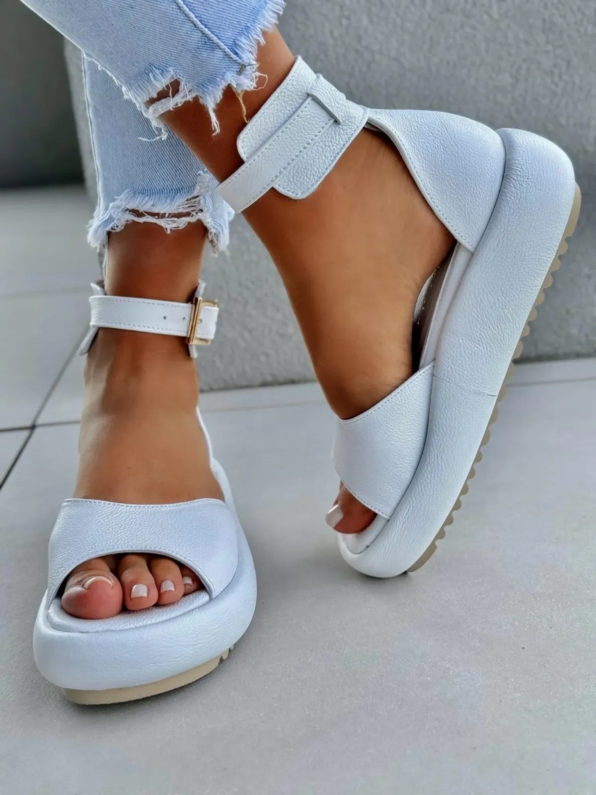 Sandały damskie OLEKSY ze skóry naturalnej Polskiej produkcji