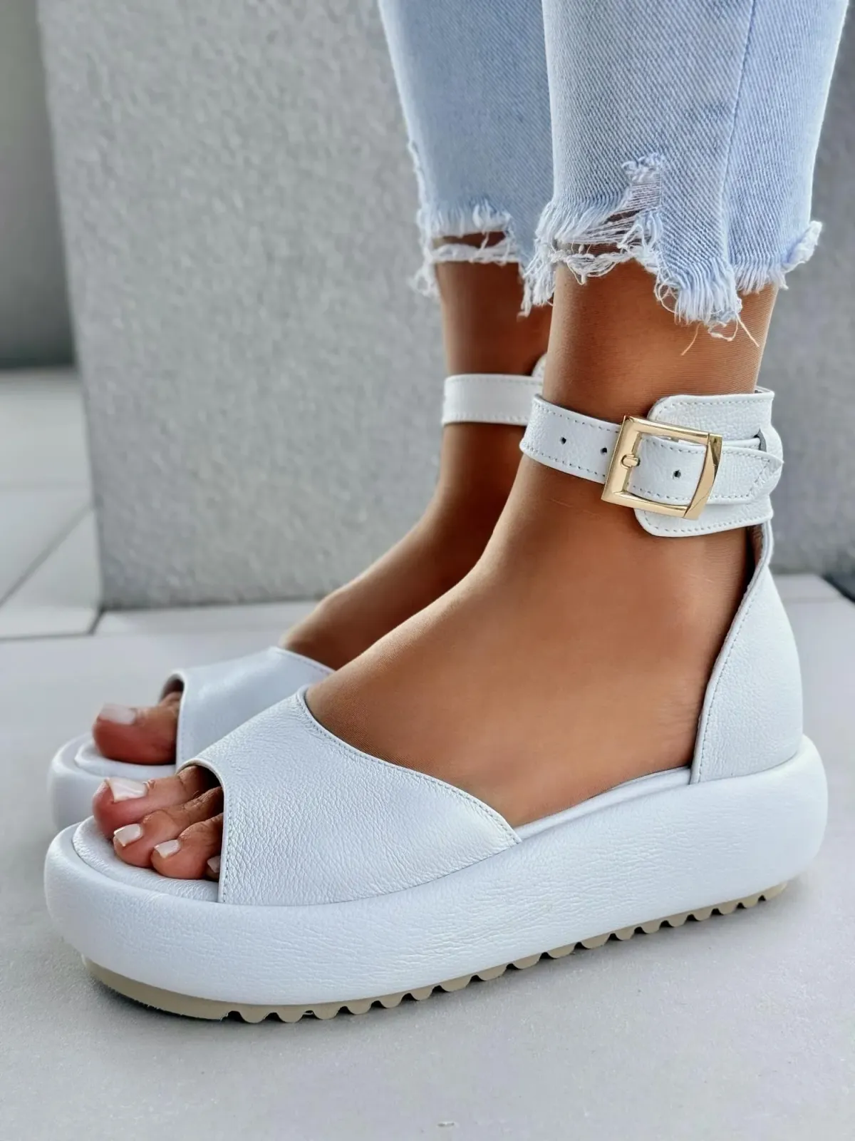 Sandały damskie OLEKSY ze skóry naturalnej Polskiej produkcji