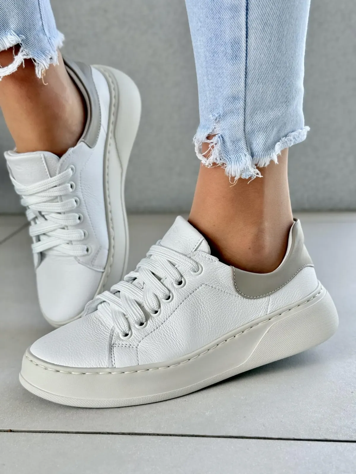 Snickersy OLEKSY ze skóry naturalnej Polskiej produkcji