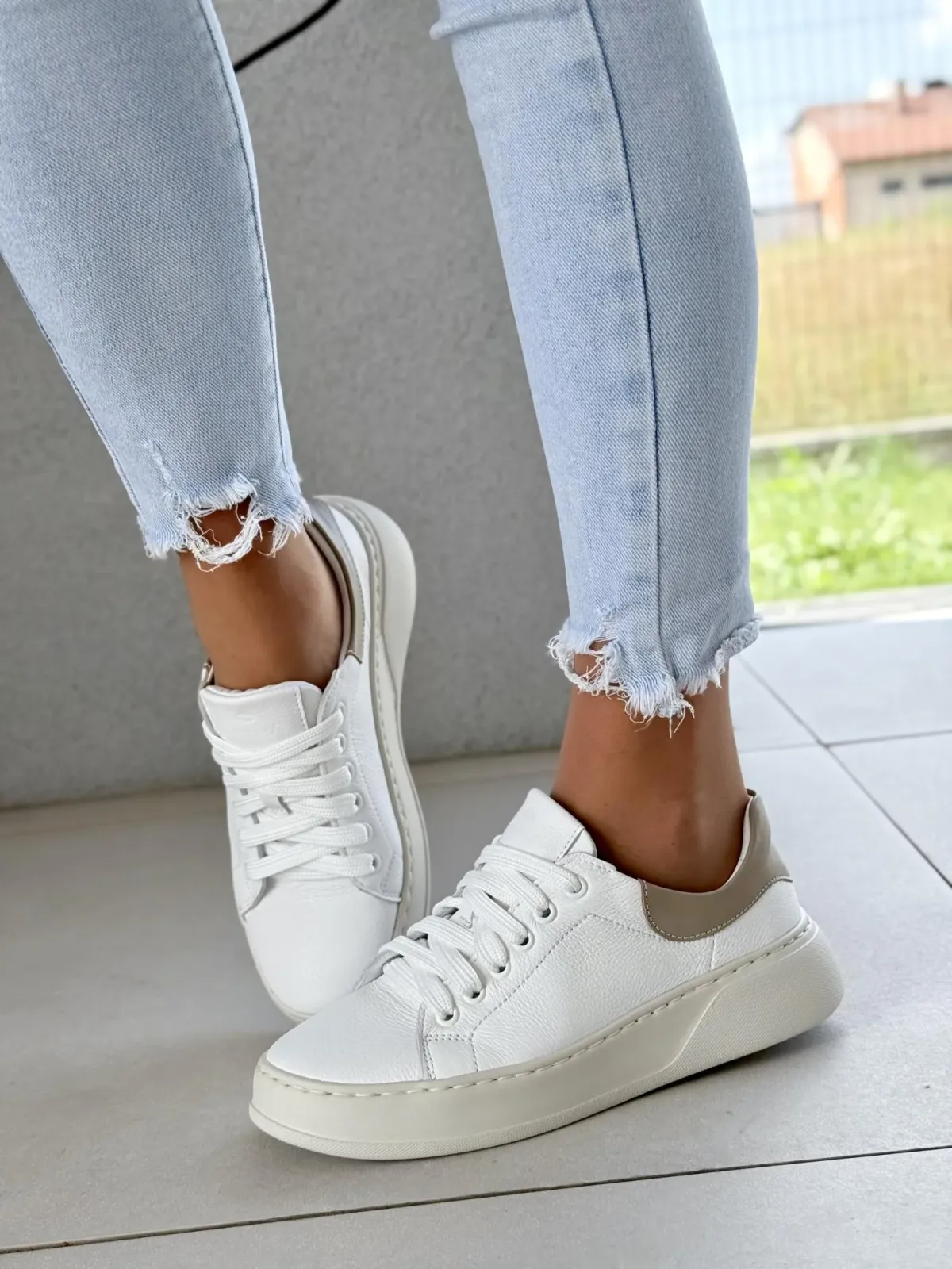 Snickersy OLEKSY ze skóry naturalnej Polskiej produkcji