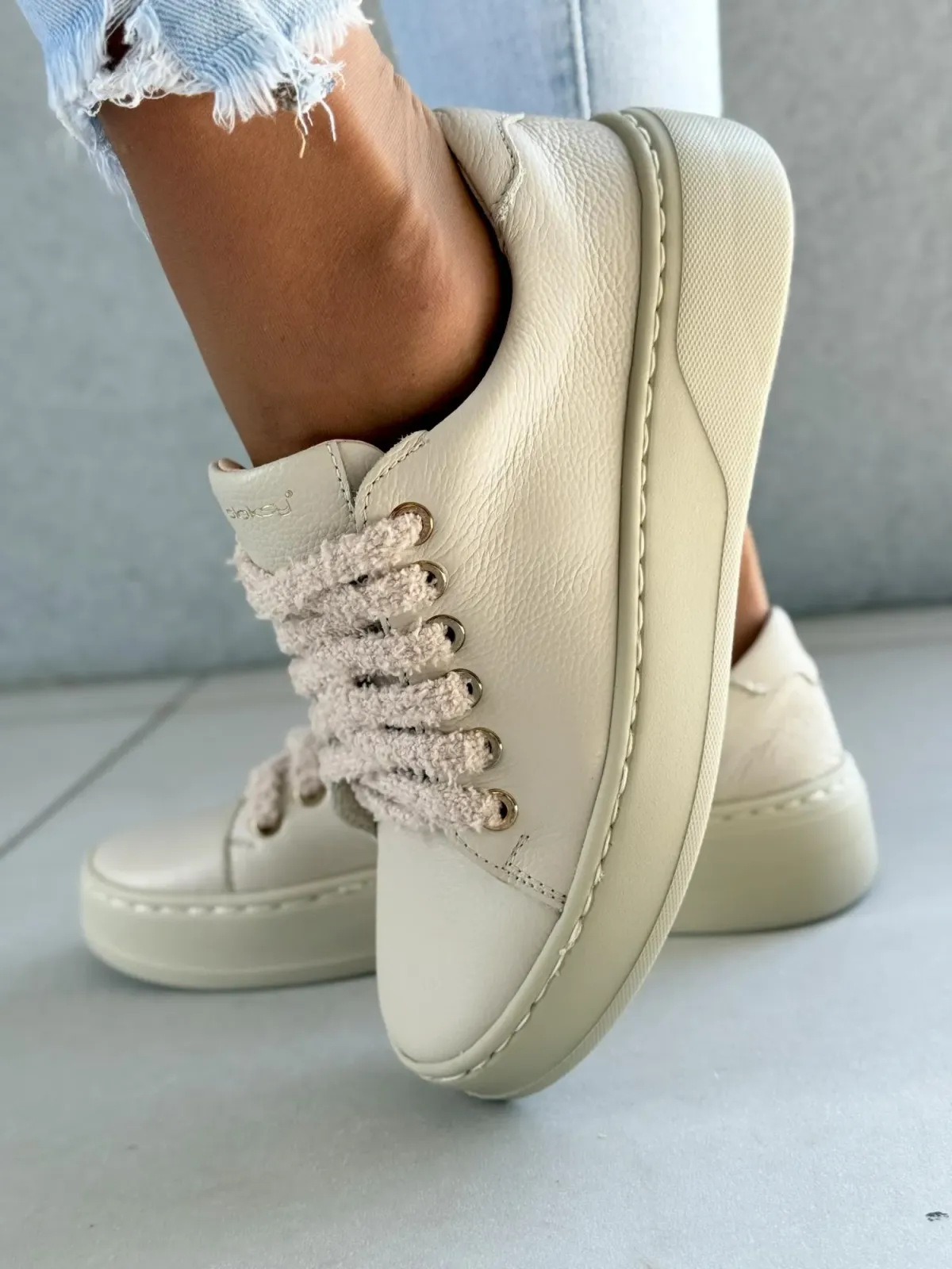 Sneakersy damskie OLEKSY ze skóry naturalnej Polskiej produkcji