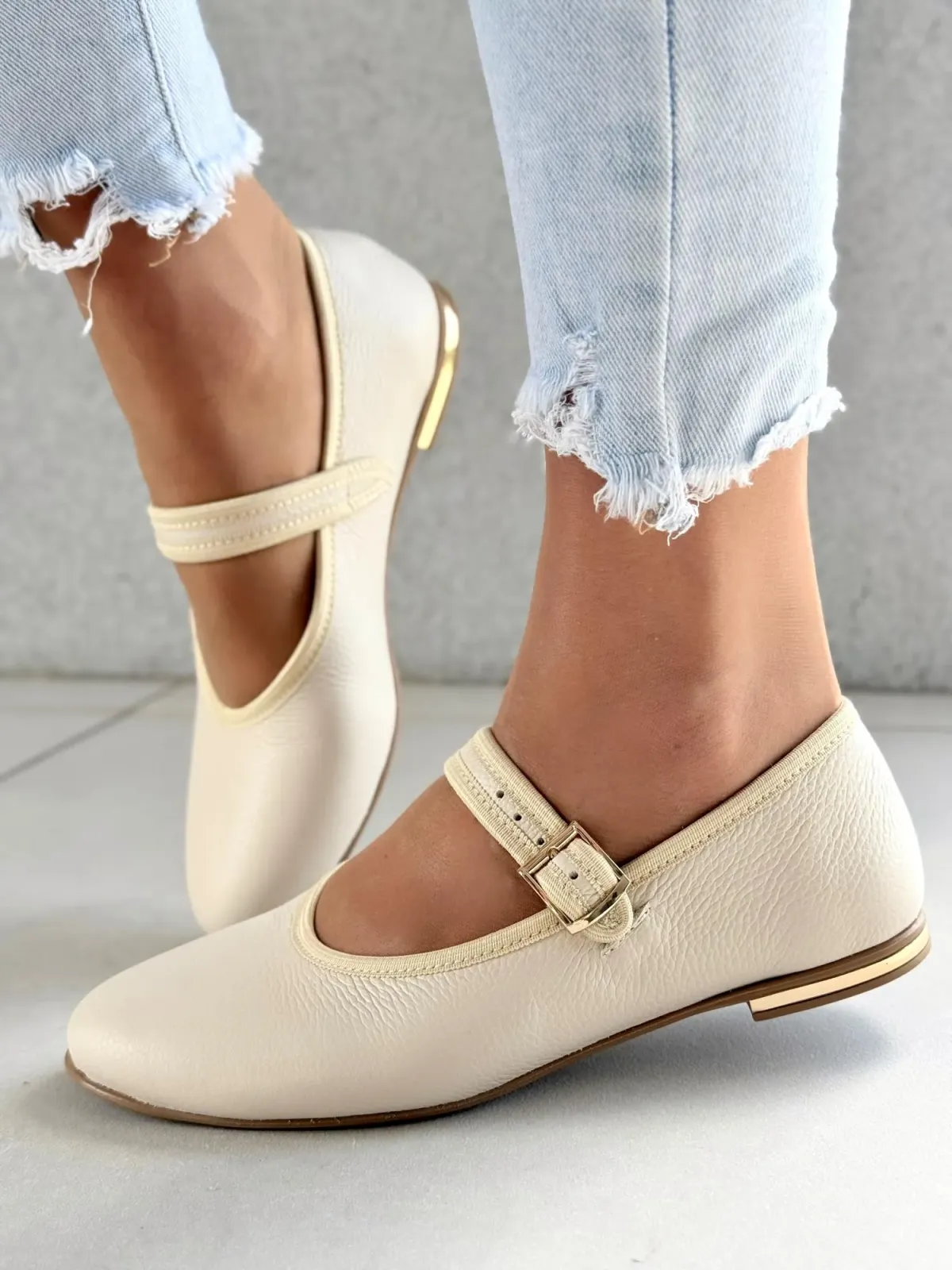 Balerinki ze skóry naturalnej OLEKSY Polskiej produkcji