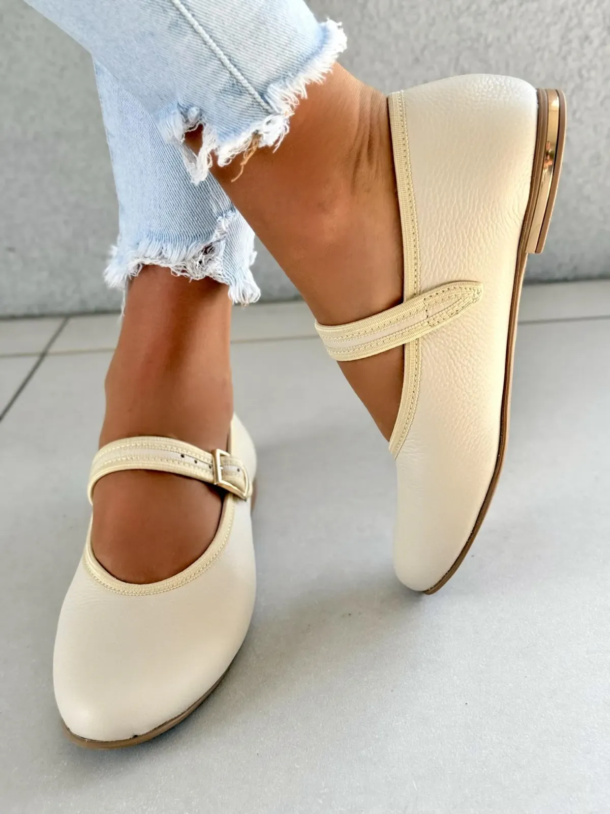 Balerinki ze skóry naturalnej OLEKSY Polskiej produkcji