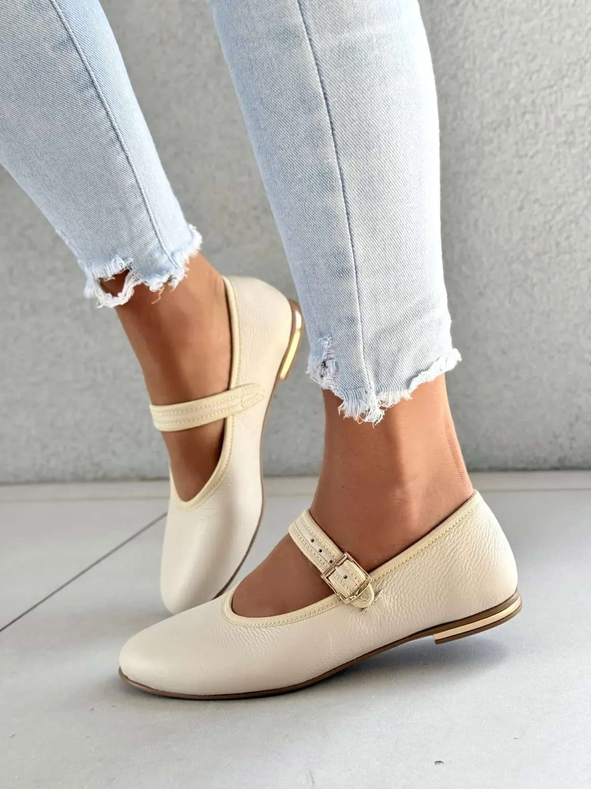 Balerinki ze skóry naturalnej OLEKSY Polskiej produkcji