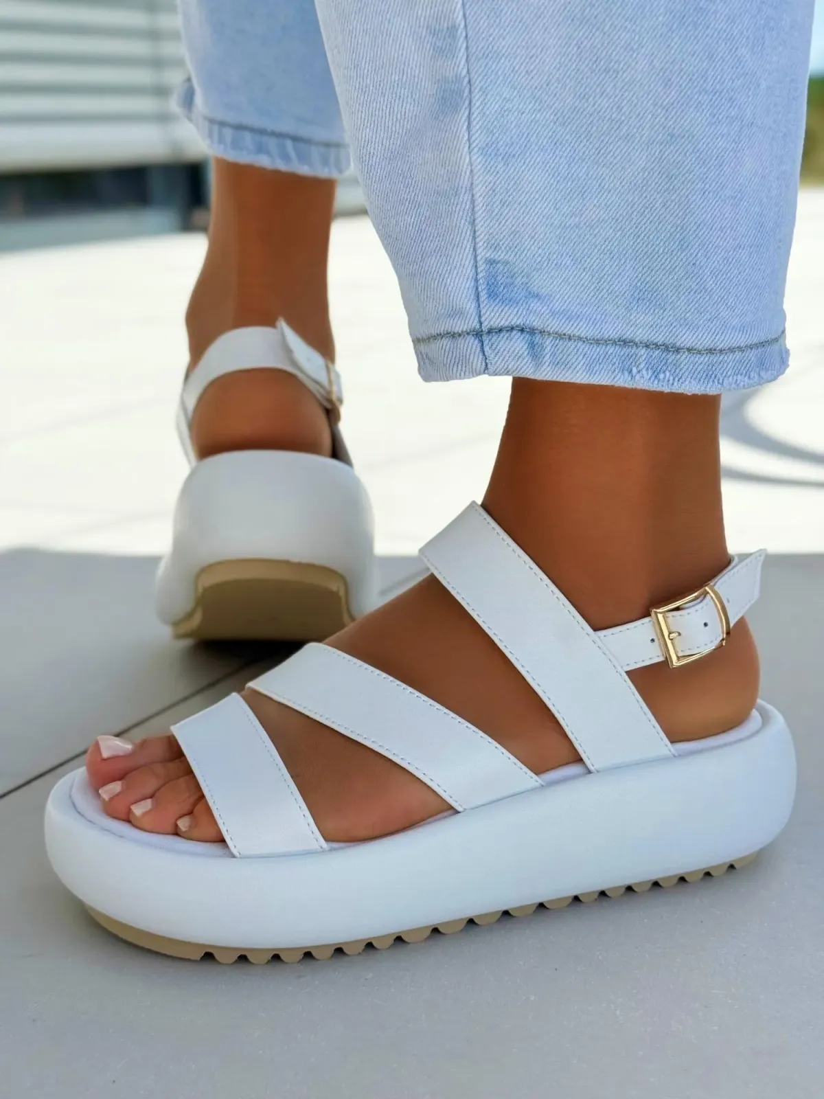 Sandałki damskie OLEKSY ze skóry naturalnej Polskiej produkcji