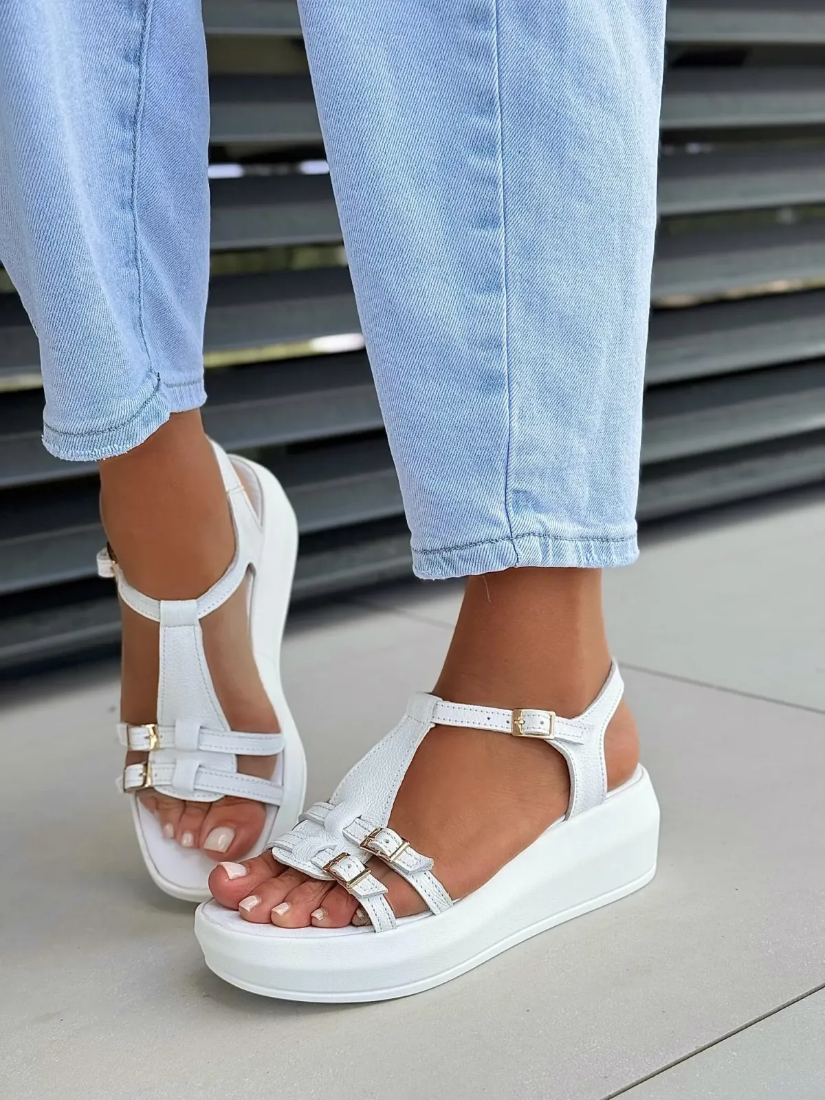 Sandały damskie OLEKSY ze skóry naturalnej Polskiej produkcji