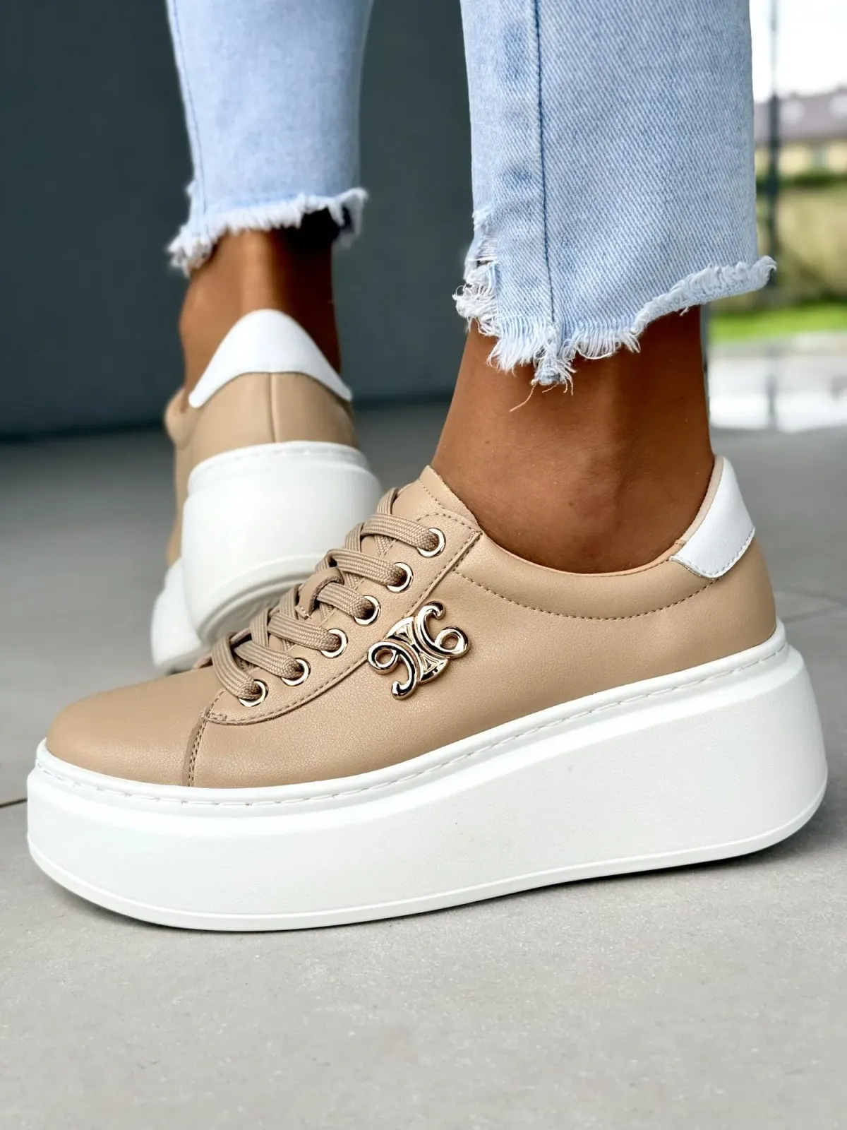 Sneakersy damskie ze skóry naturalnej