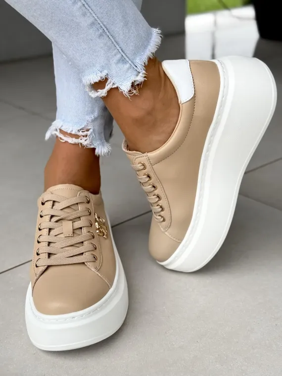 Sneakersy damskie ze skóry naturalnej