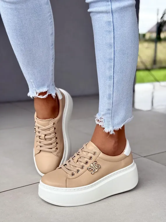 Sneakersy damskie ze skóry naturalnej