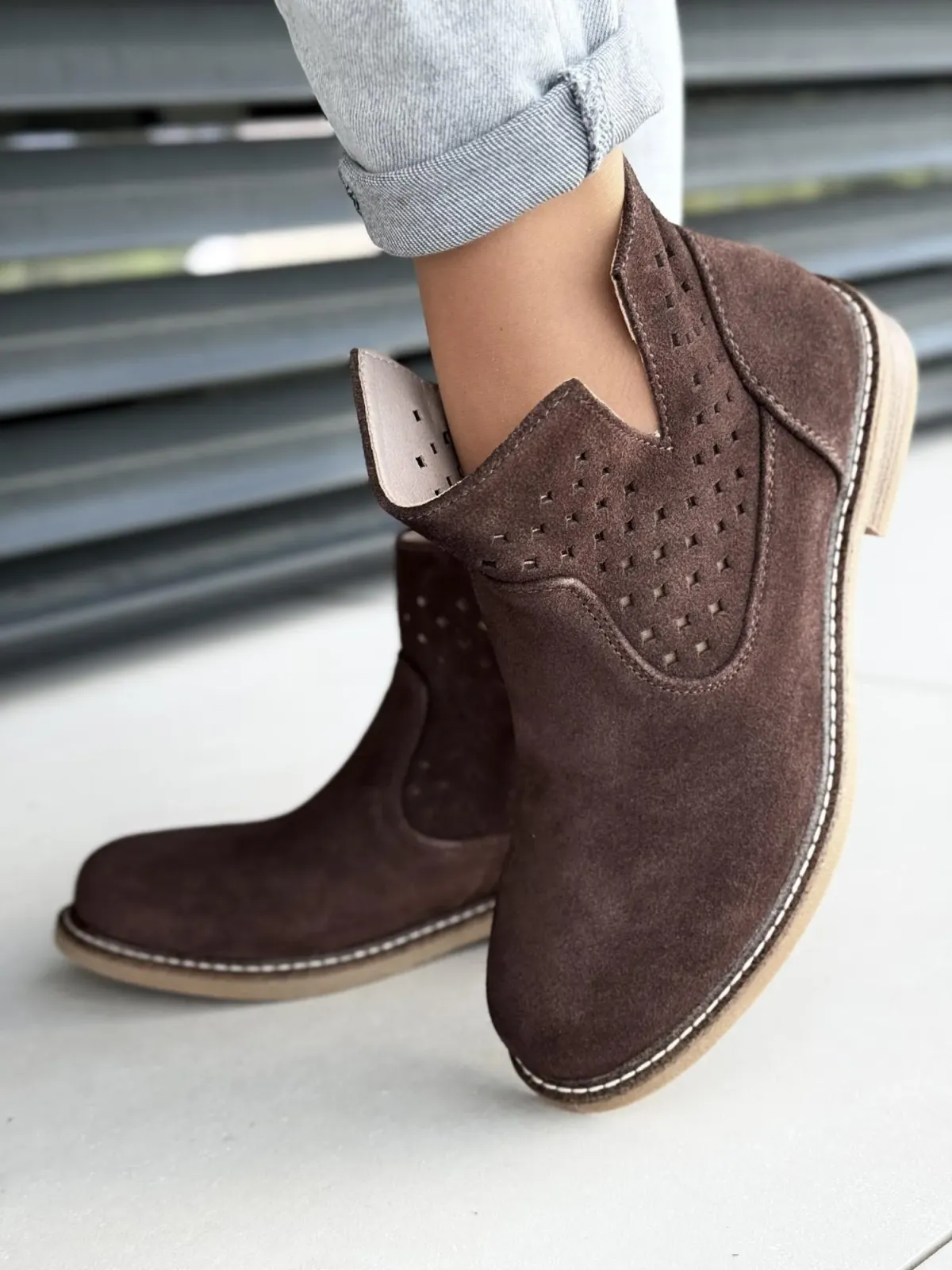 Botki damskie ze skóry naturalnej