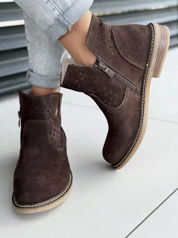 Botki damskie ze skóry naturalnej