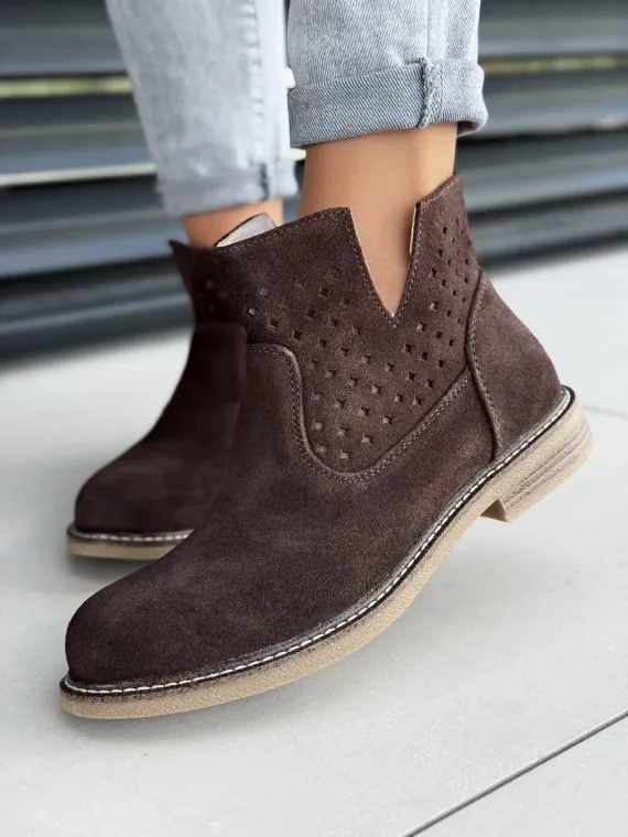 Botki damskie ze skóry naturalnej