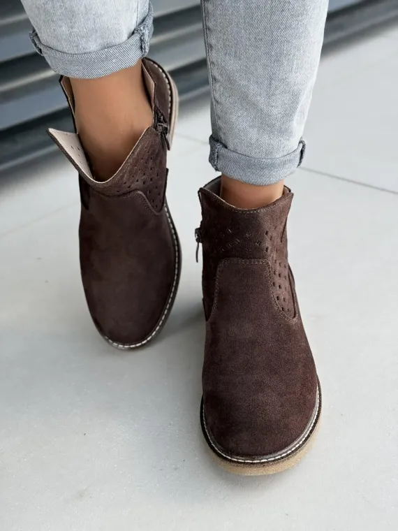 Botki damskie ze skóry naturalnej