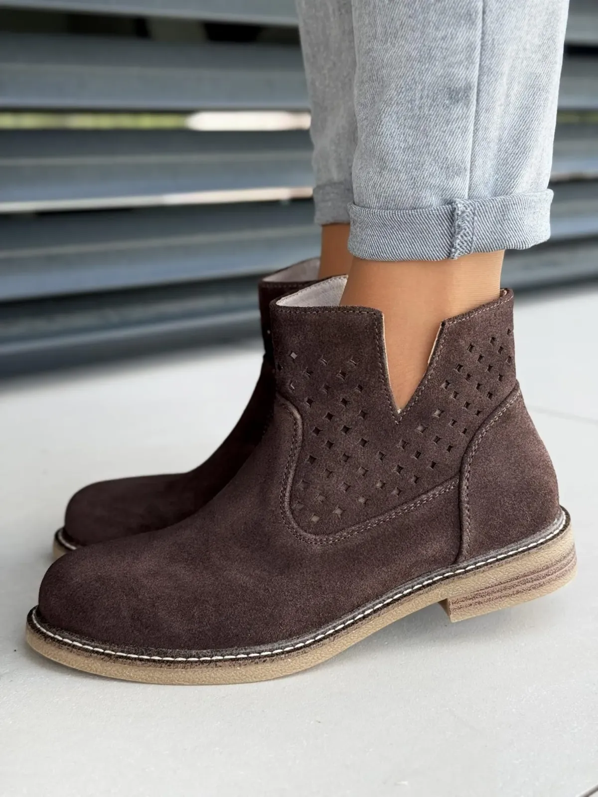 Botki damskie ze skóry naturalnej