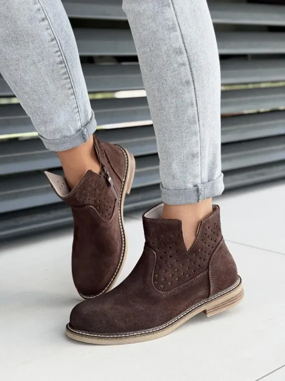 Botki damskie ze skóry naturalnej