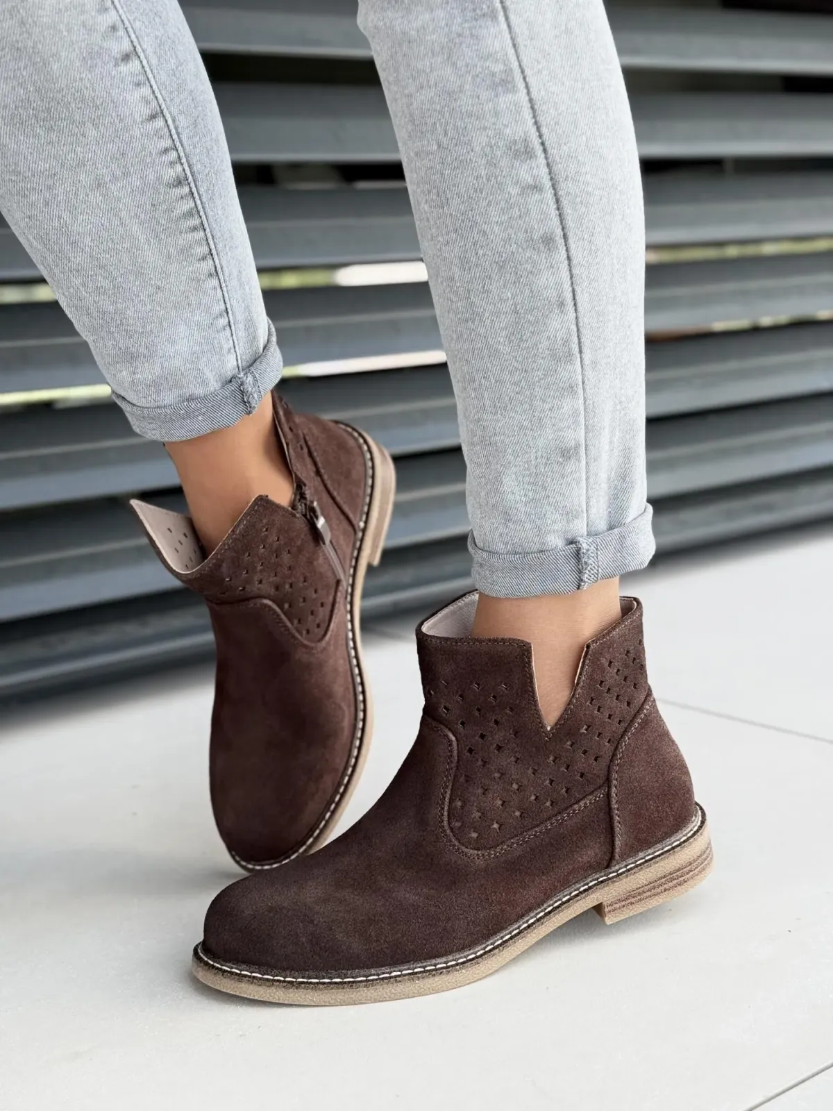 Botki damskie ze skóry naturalnej