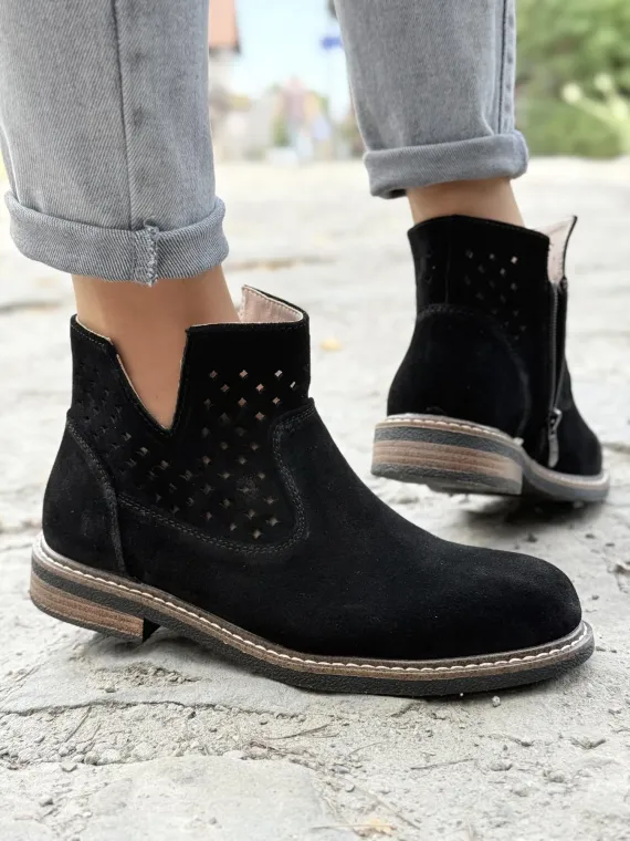 Botki damskie ze skóry naturalnej