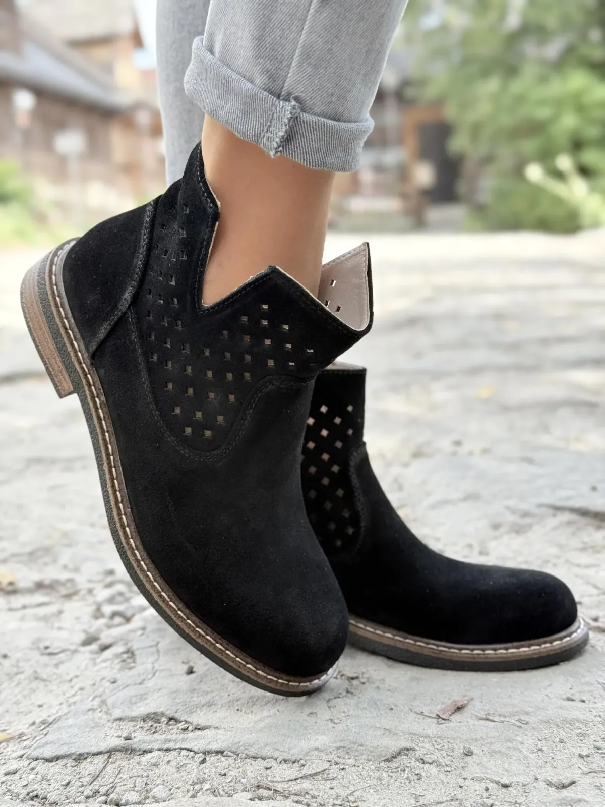 Botki damskie ze skóry naturalnej