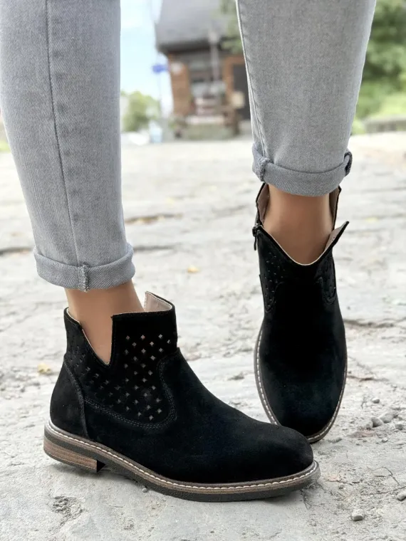 Botki damskie ze skóry naturalnej