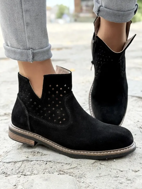 Botki damskie ze skóry naturalnej