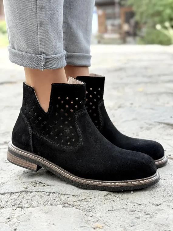 Botki damskie ze skóry naturalnej