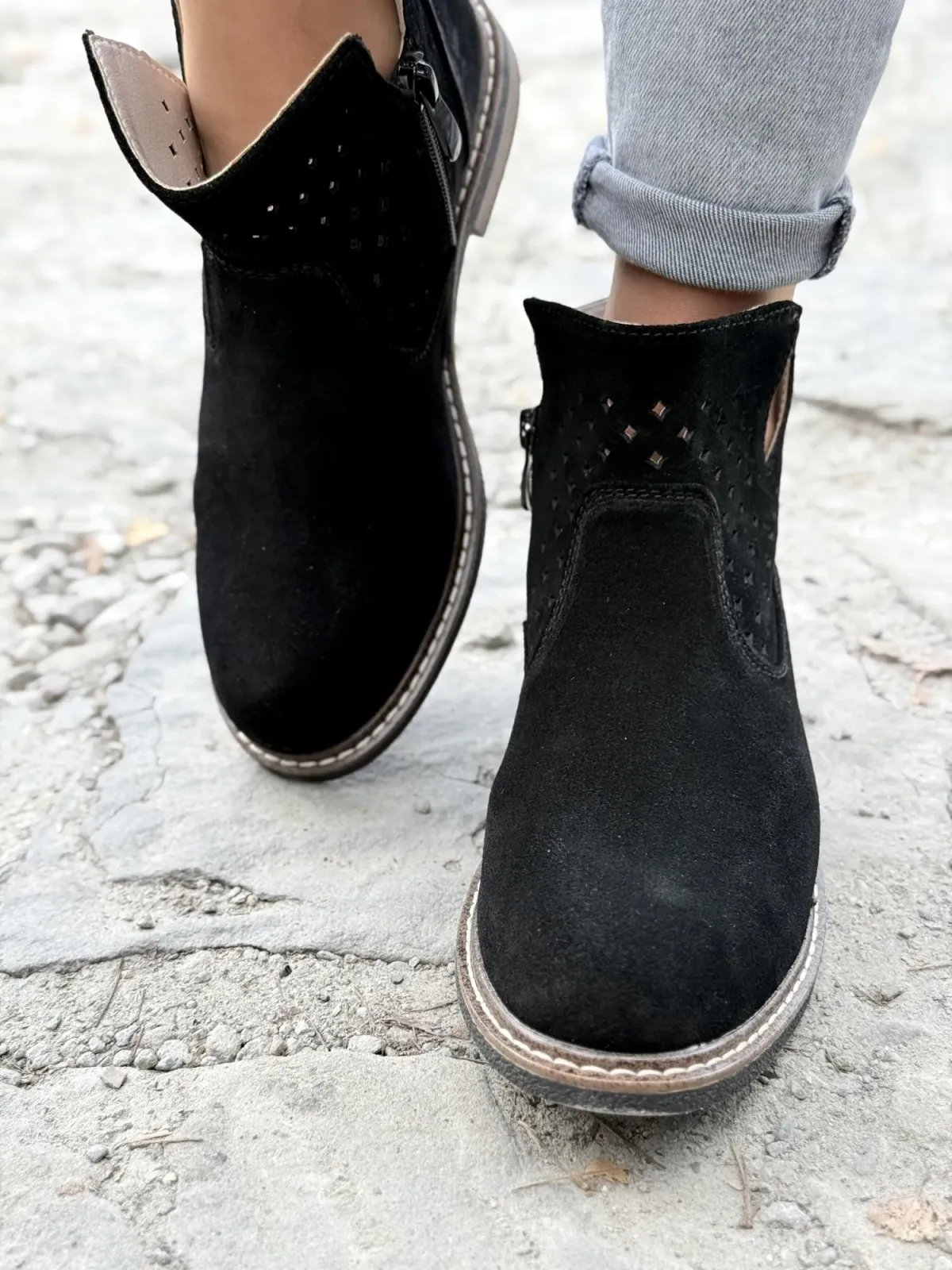 Botki damskie ze skóry naturalnej